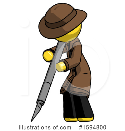 Royalty-Free (RF) Yellow Design Mascot Clipart Illustration by Leo Blanchette - Stock Sample #1594800