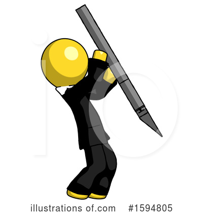 Royalty-Free (RF) Yellow Design Mascot Clipart Illustration by Leo Blanchette - Stock Sample #1594805