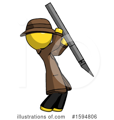 Royalty-Free (RF) Yellow Design Mascot Clipart Illustration by Leo Blanchette - Stock Sample #1594806