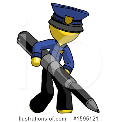 Royalty-Free (RF) Yellow Design Mascot Clipart Illustration by Leo Blanchette - Stock Sample #1595121