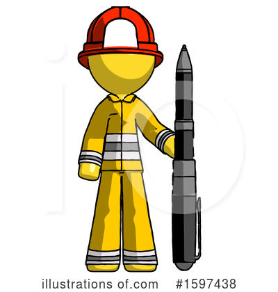 Royalty-Free (RF) Yellow Design Mascot Clipart Illustration by Leo Blanchette - Stock Sample #1597438
