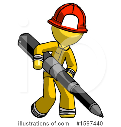 Royalty-Free (RF) Yellow Design Mascot Clipart Illustration by Leo Blanchette - Stock Sample #1597440