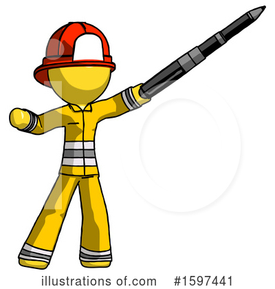 Royalty-Free (RF) Yellow Design Mascot Clipart Illustration by Leo Blanchette - Stock Sample #1597441