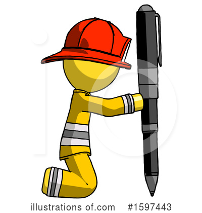 Royalty-Free (RF) Yellow Design Mascot Clipart Illustration by Leo Blanchette - Stock Sample #1597443