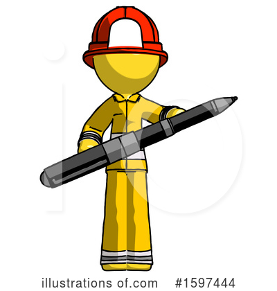 Royalty-Free (RF) Yellow Design Mascot Clipart Illustration by Leo Blanchette - Stock Sample #1597444