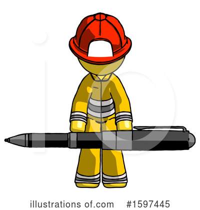 Royalty-Free (RF) Yellow Design Mascot Clipart Illustration by Leo Blanchette - Stock Sample #1597445
