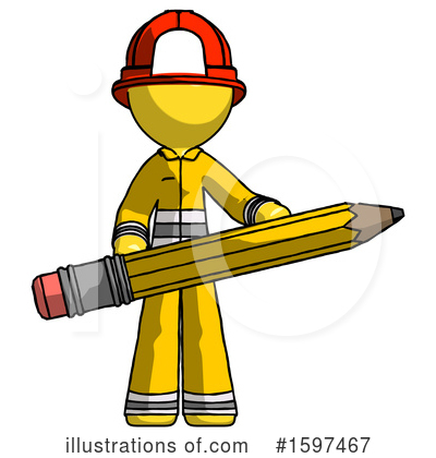 Royalty-Free (RF) Yellow Design Mascot Clipart Illustration by Leo Blanchette - Stock Sample #1597467