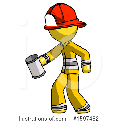 Royalty-Free (RF) Yellow Design Mascot Clipart Illustration by Leo Blanchette - Stock Sample #1597482