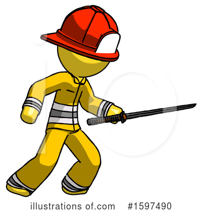 Royalty-Free (RF) Yellow Design Mascot Clipart Illustration by Leo Blanchette - Stock Sample #1597490