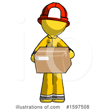 Royalty-Free (RF) Yellow Design Mascot Clipart Illustration by Leo Blanchette - Stock Sample #1597508