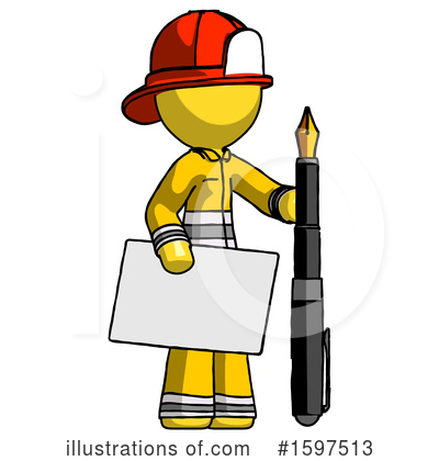 Royalty-Free (RF) Yellow Design Mascot Clipart Illustration by Leo Blanchette - Stock Sample #1597513