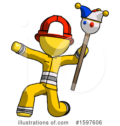 Royalty-Free (RF) Yellow Design Mascot Clipart Illustration by Leo Blanchette - Stock Sample #1597606