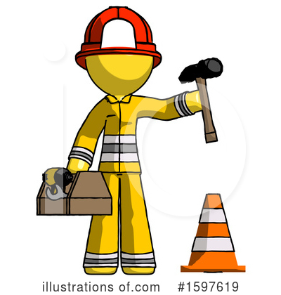 Royalty-Free (RF) Yellow Design Mascot Clipart Illustration by Leo Blanchette - Stock Sample #1597619