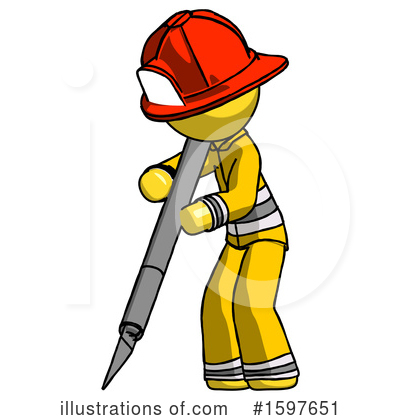 Royalty-Free (RF) Yellow Design Mascot Clipart Illustration by Leo Blanchette - Stock Sample #1597651