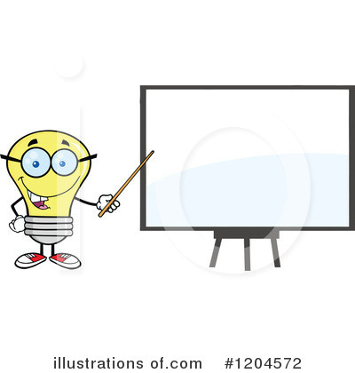 Royalty-Free (RF) Yellow Light Bulb Clipart Illustration by Hit Toon - Stock Sample #1204572
