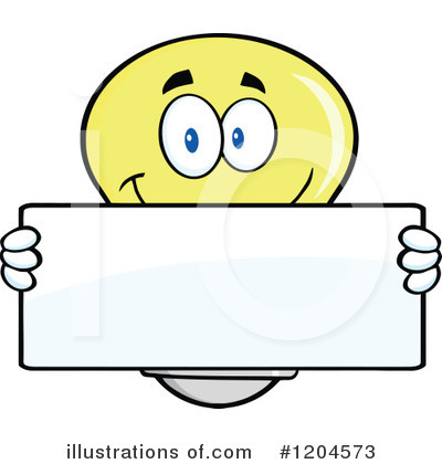 Royalty-Free (RF) Yellow Light Bulb Clipart Illustration by Hit Toon - Stock Sample #1204573