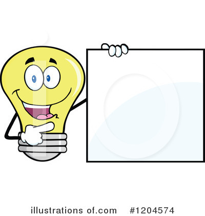 Royalty-Free (RF) Yellow Light Bulb Clipart Illustration by Hit Toon - Stock Sample #1204574