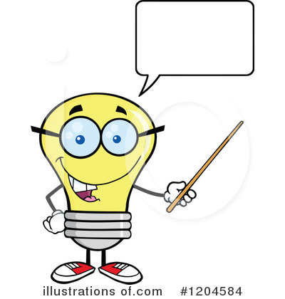 Royalty-Free (RF) Yellow Light Bulb Clipart Illustration by Hit Toon - Stock Sample #1204584
