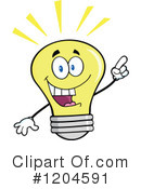 Yellow Light Bulb Clipart #1204591 by Hit Toon