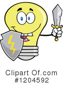 Yellow Light Bulb Clipart #1204592 by Hit Toon