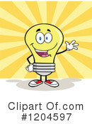 Yellow Light Bulb Clipart #1204597 by Hit Toon