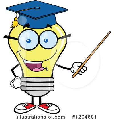 Royalty-Free (RF) Yellow Light Bulb Clipart Illustration by Hit Toon - Stock Sample #1204601