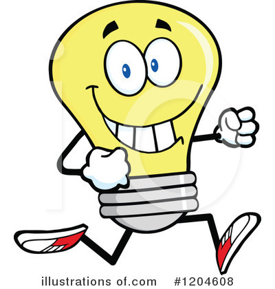 Royalty-Free (RF) Yellow Light Bulb Clipart Illustration by Hit Toon - Stock Sample #1204608