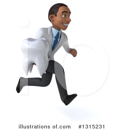 Young Black Male Dentist Clipart #1315231 by Julos