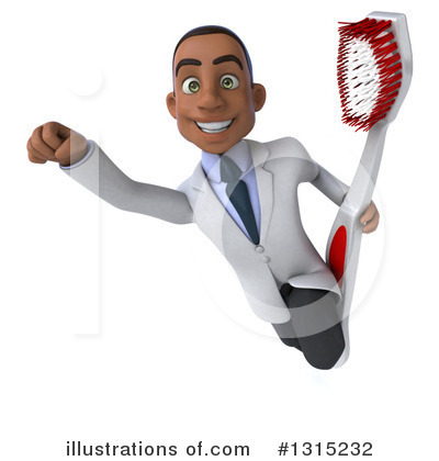 Young Black Male Dentist Clipart #1315232 by Julos