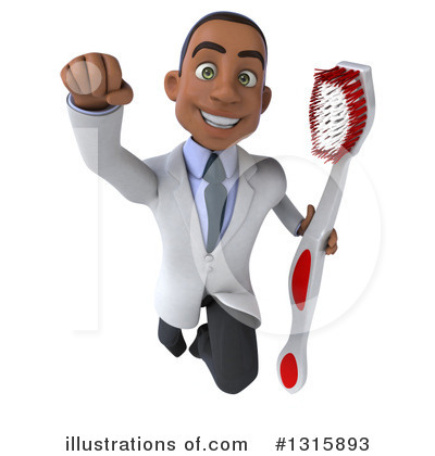 Young Black Male Dentist Clipart #1315893 by Julos