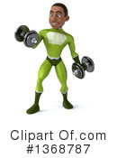 Young Black Green Male Super Hero Clipart #1368787 by Julos