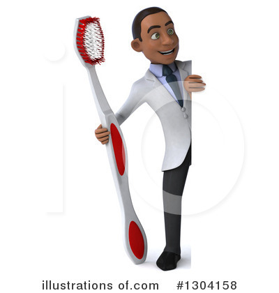 Young Black Male Dentist Clipart #1304158 by Julos