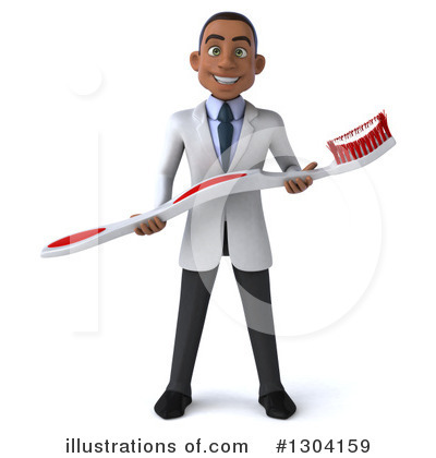 Young Black Male Dentist Clipart #1304159 by Julos