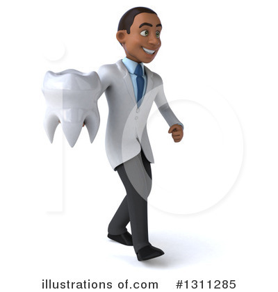 Young Black Male Dentist Clipart #1311285 by Julos