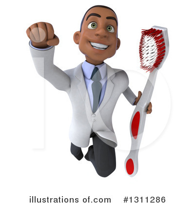 Young Black Male Dentist Clipart #1311286 by Julos
