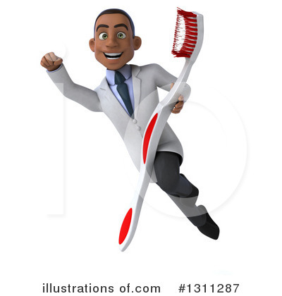 Young Black Male Dentist Clipart #1311287 by Julos