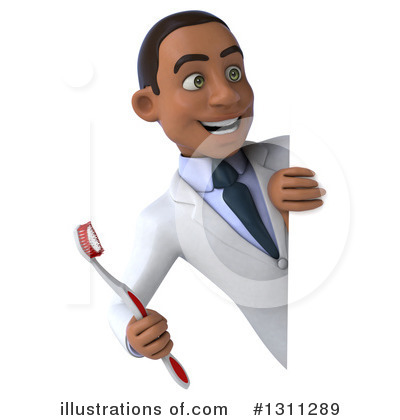 Young Black Male Dentist Clipart #1311289 by Julos