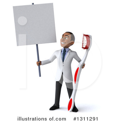 Young Black Male Dentist Clipart #1311291 by Julos