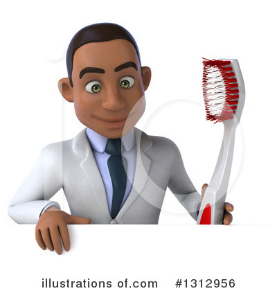 Young Black Male Dentist Clipart #1312956 by Julos