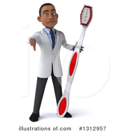 Young Black Male Dentist Clipart #1312957 by Julos