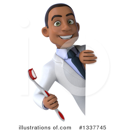 Royalty-Free (RF) Young Black Male Dentist Clipart Illustration by Julos - Stock Sample #1337745