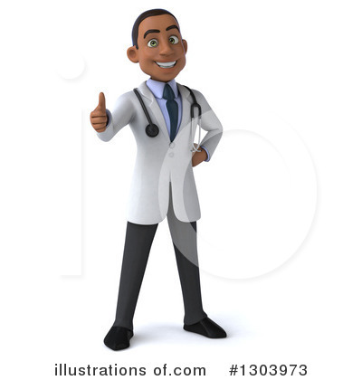 Black Male Doctor Clipart #1303973 by Julos