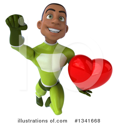 Young Black Green Super Hero Clipart #1341668 by Julos