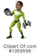 Young Black Male Green Super Hero Clipart #1359598 by Julos