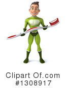 Young Green Caucasian Super Hero Clipart #1308917 by Julos