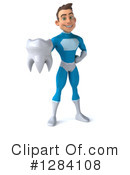 Young White Male Blue Super Hero Clipart #1284108 by Julos