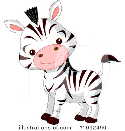 Royalty-Free (RF) Zebra Clipart Illustration by Pushkin - Stock Sample #1092490