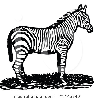 Royalty-Free (RF) Zebra Clipart Illustration by Prawny Vintage - Stock Sample #1145940