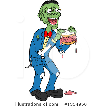 Royalty-Free (RF) Zombie Clipart Illustration by LaffToon - Stock Sample #1354956