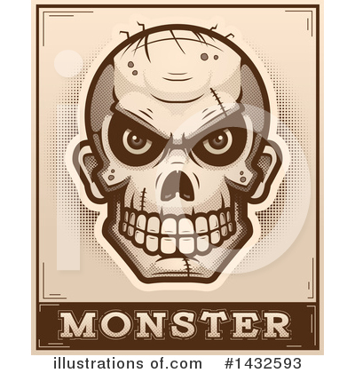 Royalty-Free (RF) Zombie Skull Clipart Illustration by Cory Thoman - Stock Sample #1432593